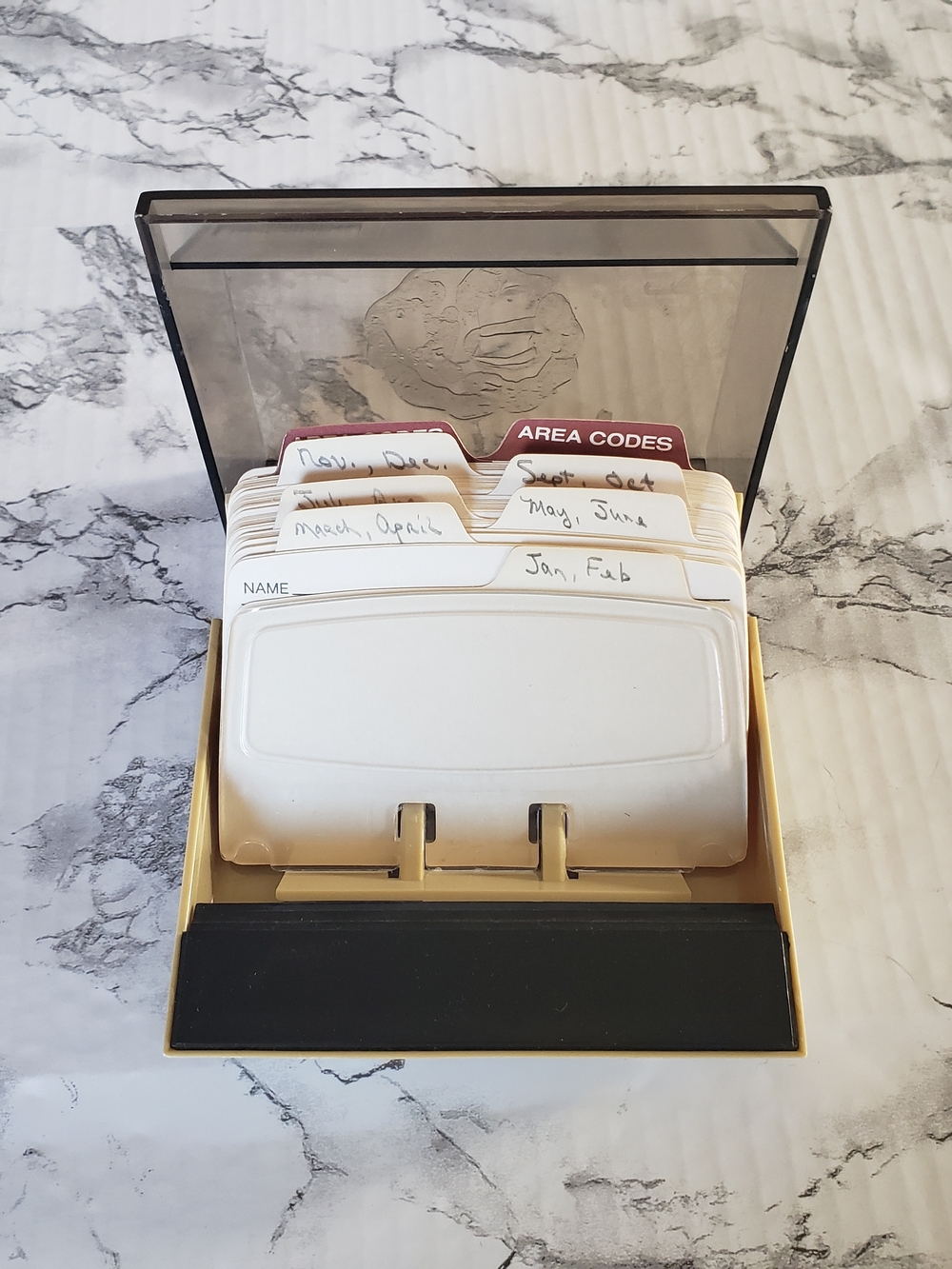 Rolodex Smoky Brown Plastic Index Card File - Rolodex. Vintage. Model5-300c - Picture 2 of 5
